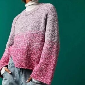 Free People BFF Cocoon Dip Dye Sweater Pink  Size SP